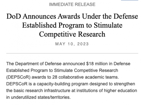 Congratulations To Prof. Li And Prof. Rubenstein For Receiving An DoD ...